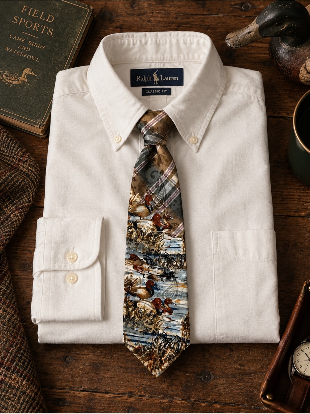 Vintage Consenso 100% Silk Mallard/Duck Print Tie